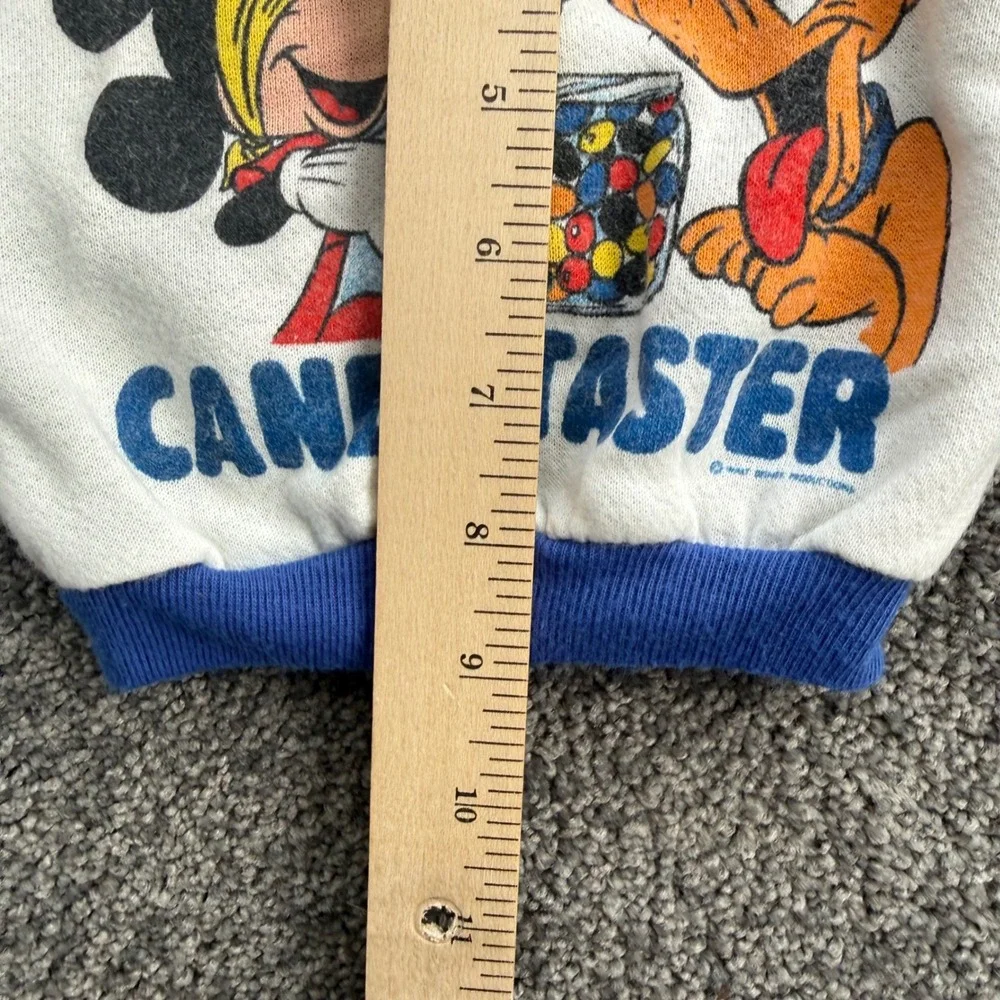 Vintage Disney Jog Togs Mickey Pluto Candy Taster Sweatshirt Blue White USA Made